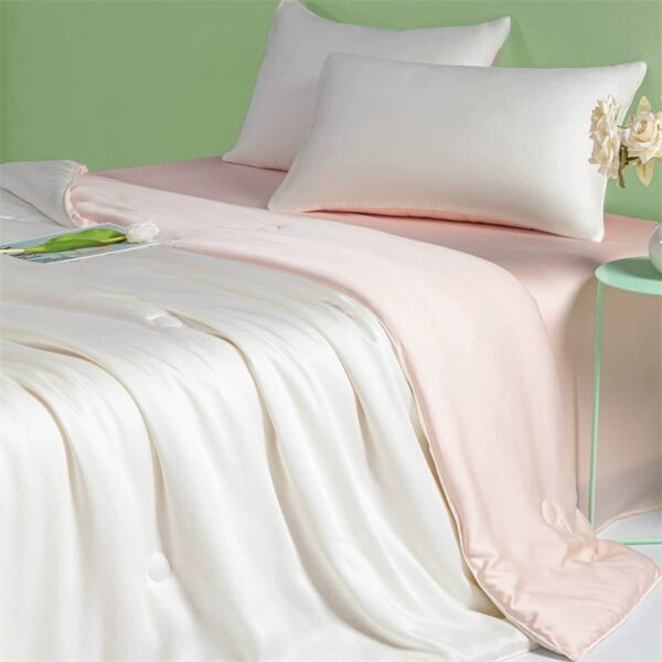 Solid Color Ice Silk Machine Washable Summer Cool Quilt