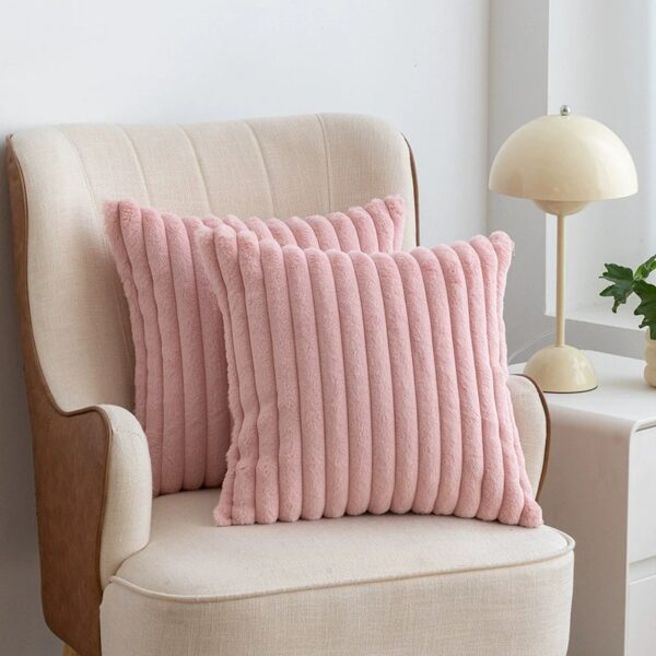 Imitation rabbit fur sofa pillow